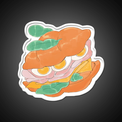Sandwich Snack Food Led Neon Sign For Vending Area Rgb Color - Shineneon