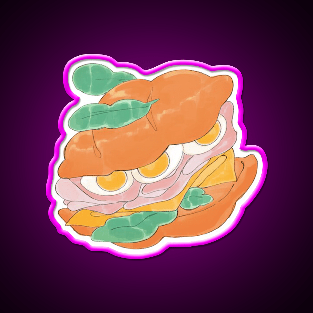 Sandwich Snack Food Led Neon Sign For Vending Area Rgb Color - Shineneon