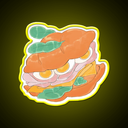 Sandwich Snack Food Led Neon Sign For Vending Area Rgb Color - Shineneon