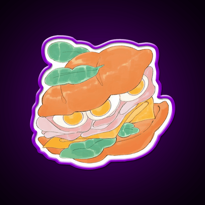 Sandwich Snack Food Led Neon Sign For Vending Area Rgb Color - Shineneon