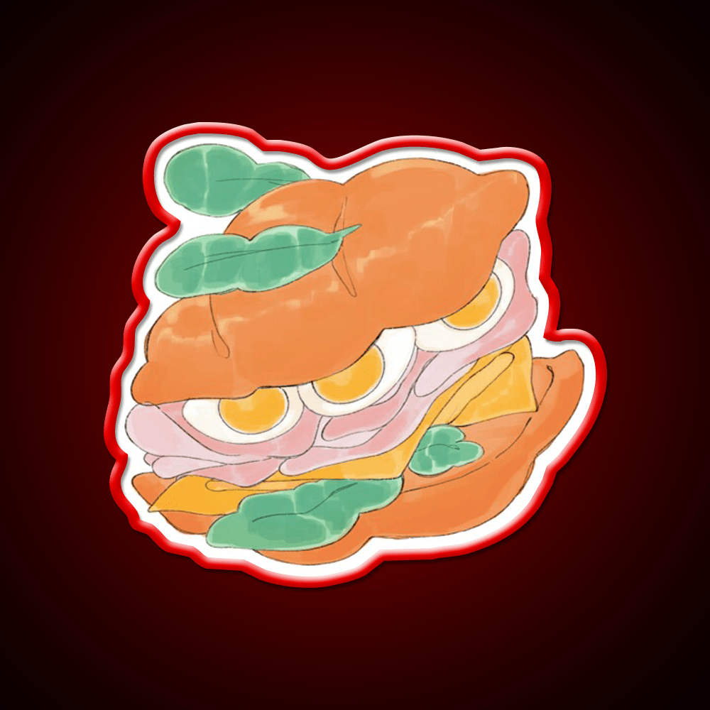 Sandwich Snack Food Led Neon Sign For Vending Area Rgb Color - Shineneon