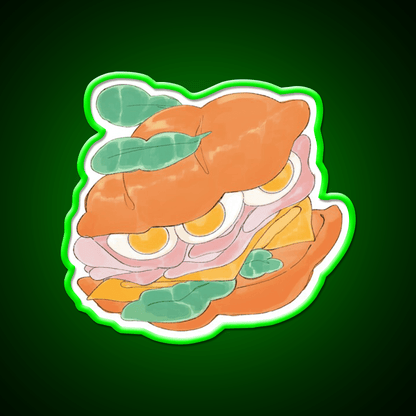 Sandwich Snack Food Led Neon Sign For Vending Area Rgb Color - Shineneon