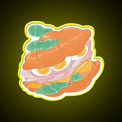 Sandwich Snack Food Led Neon Sign For Vending Area Rgb Color - Custom LED neon sign front view