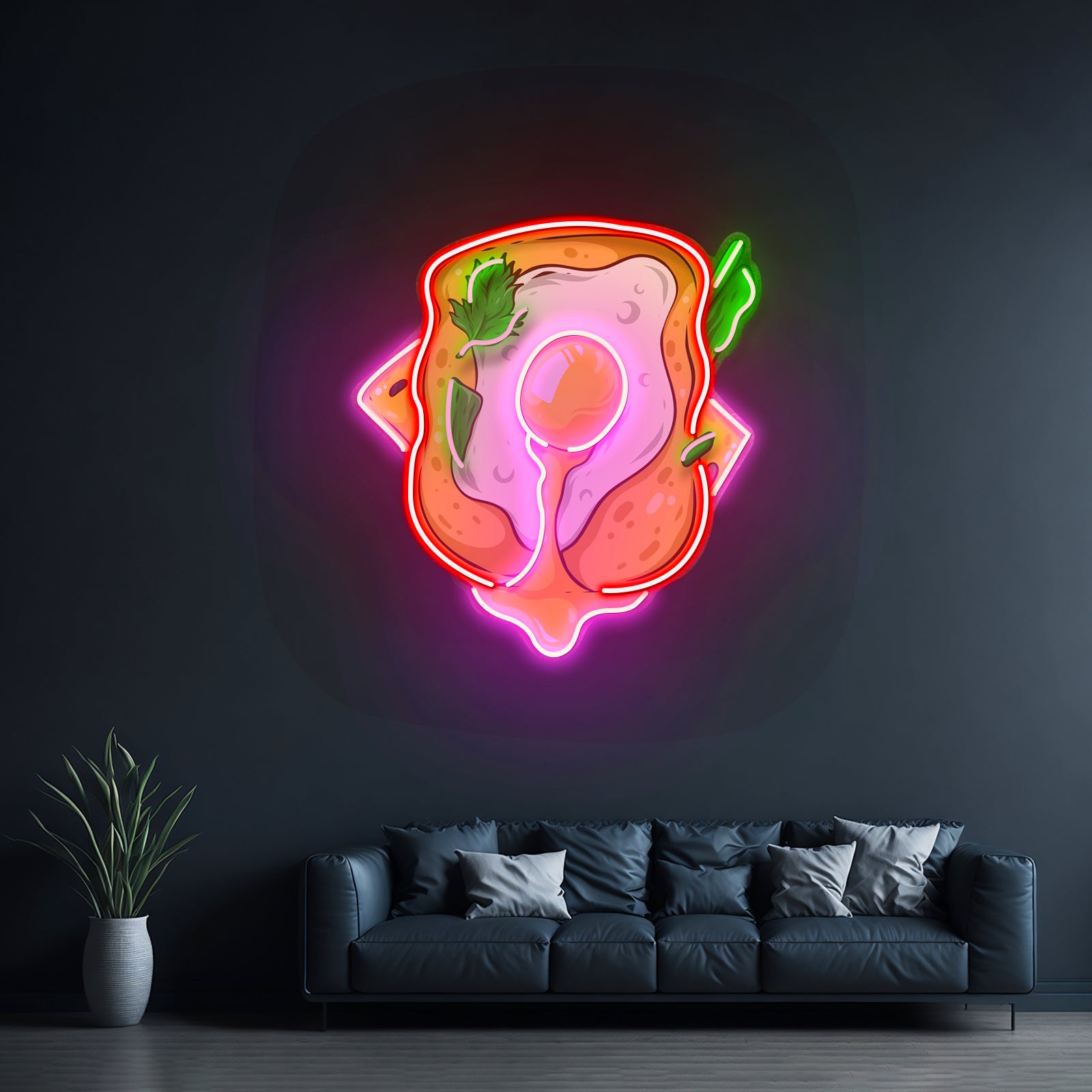 Santa Sack Christmas Neon Artwork For Sale