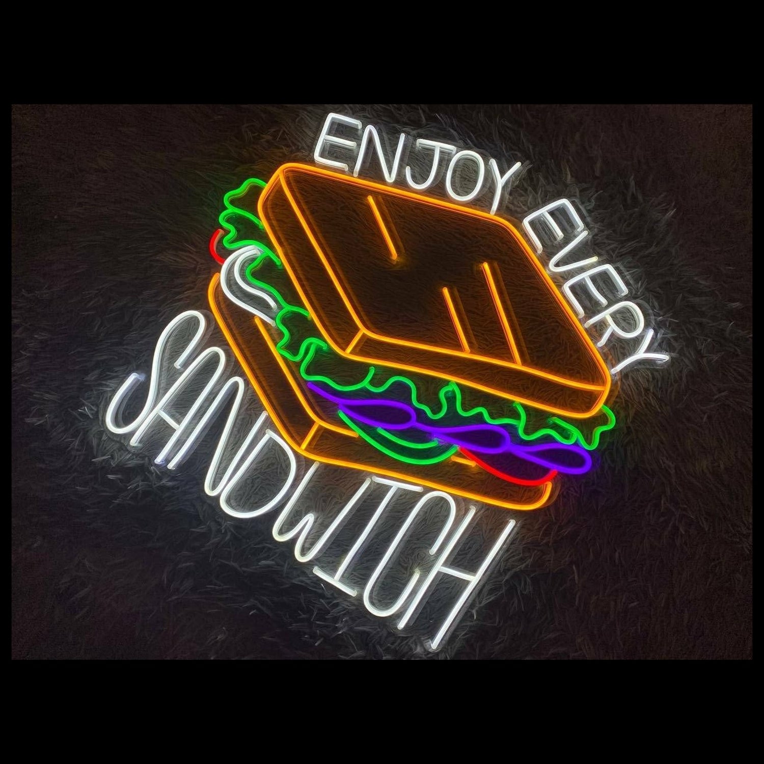 Sandwiches Restaurant Sandwiches Logo Decor Street Food Shop Led Neon Sign | Shineneon