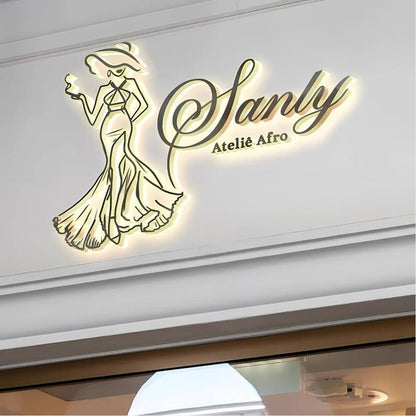Sanly Atelie Afro With Logo 3D Backlit Channel Letters Led Light Sign - Shineneon