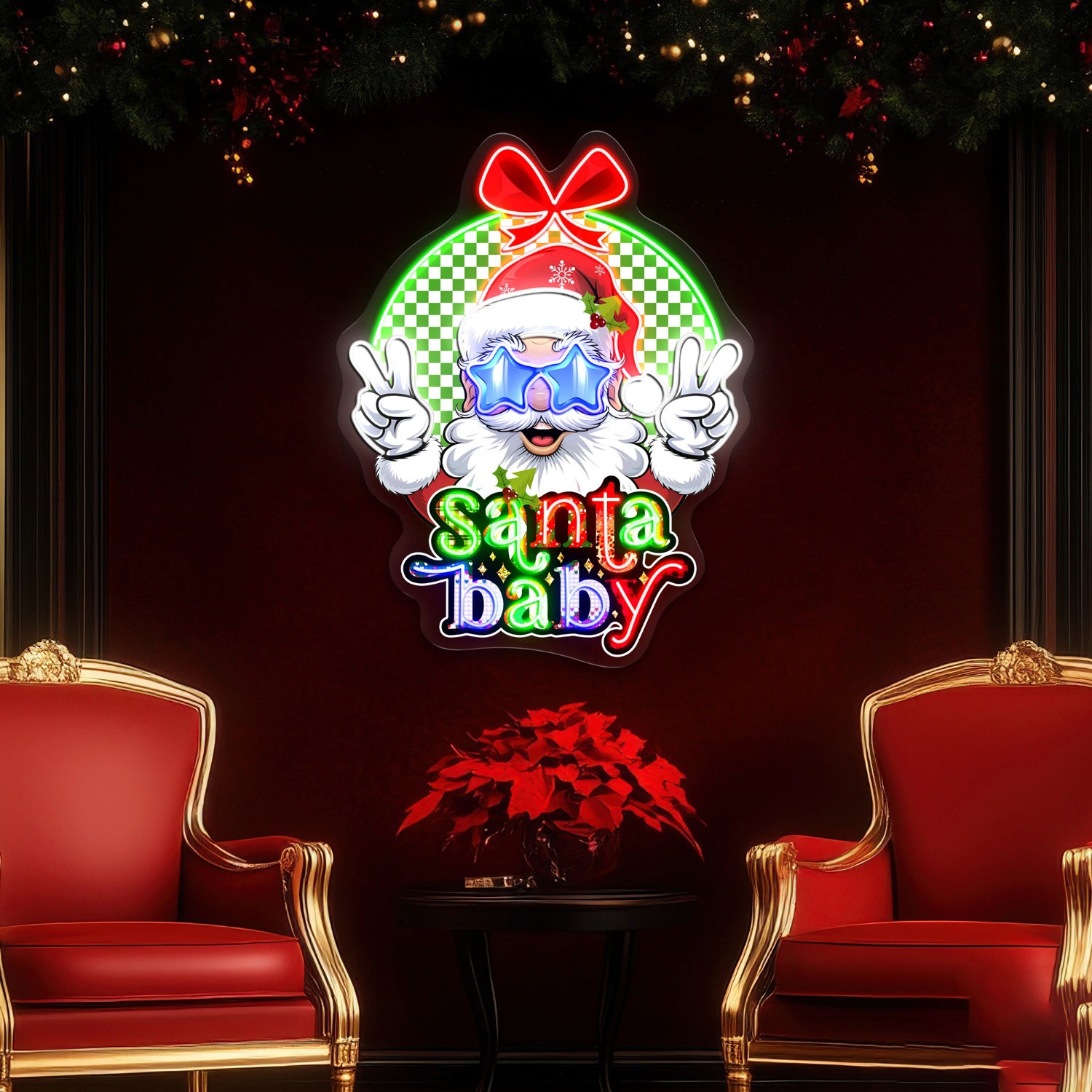 Santa Baby Acrylic Merry Christmas Led Neon Sign | Shineneon