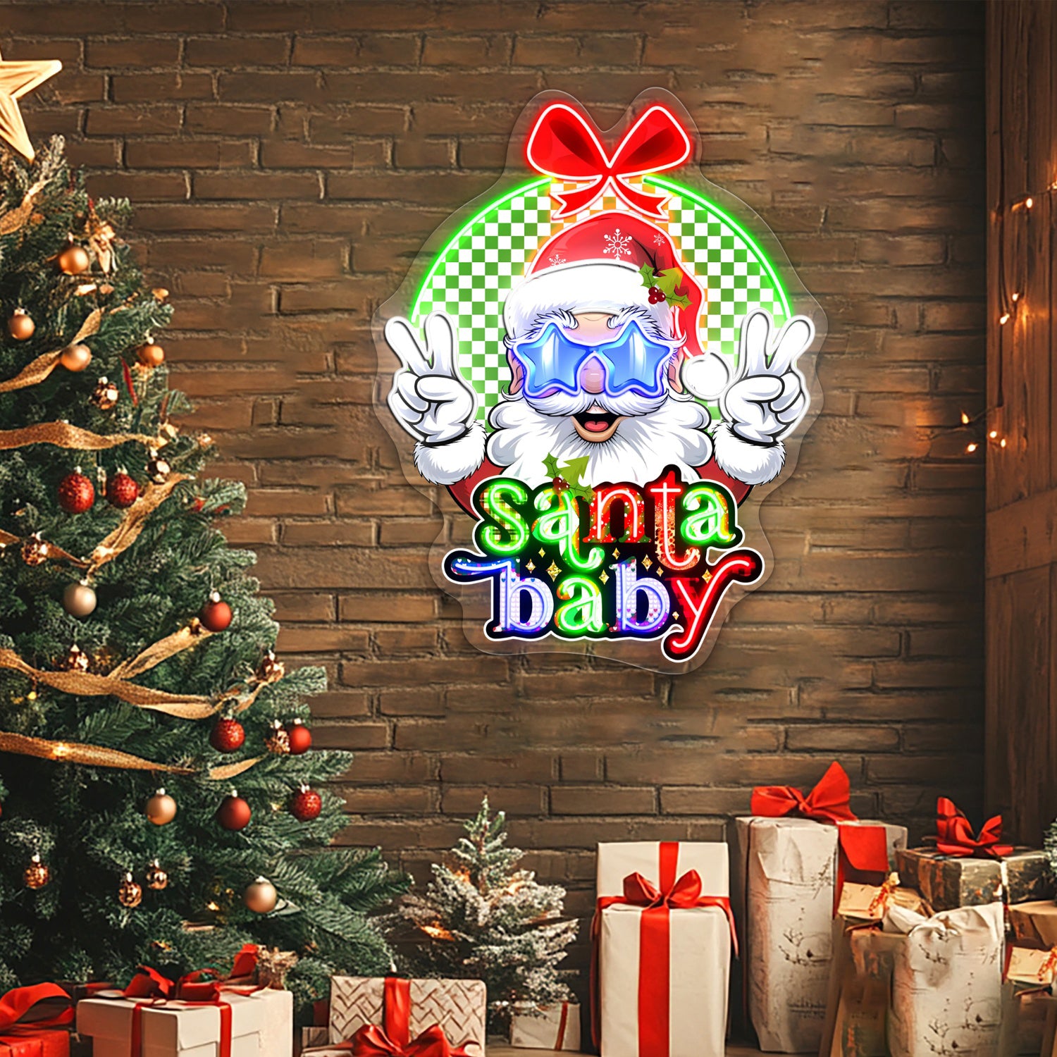 Santa Baby Acrylic Merry Christmas Led Neon Sign | Shineneon
