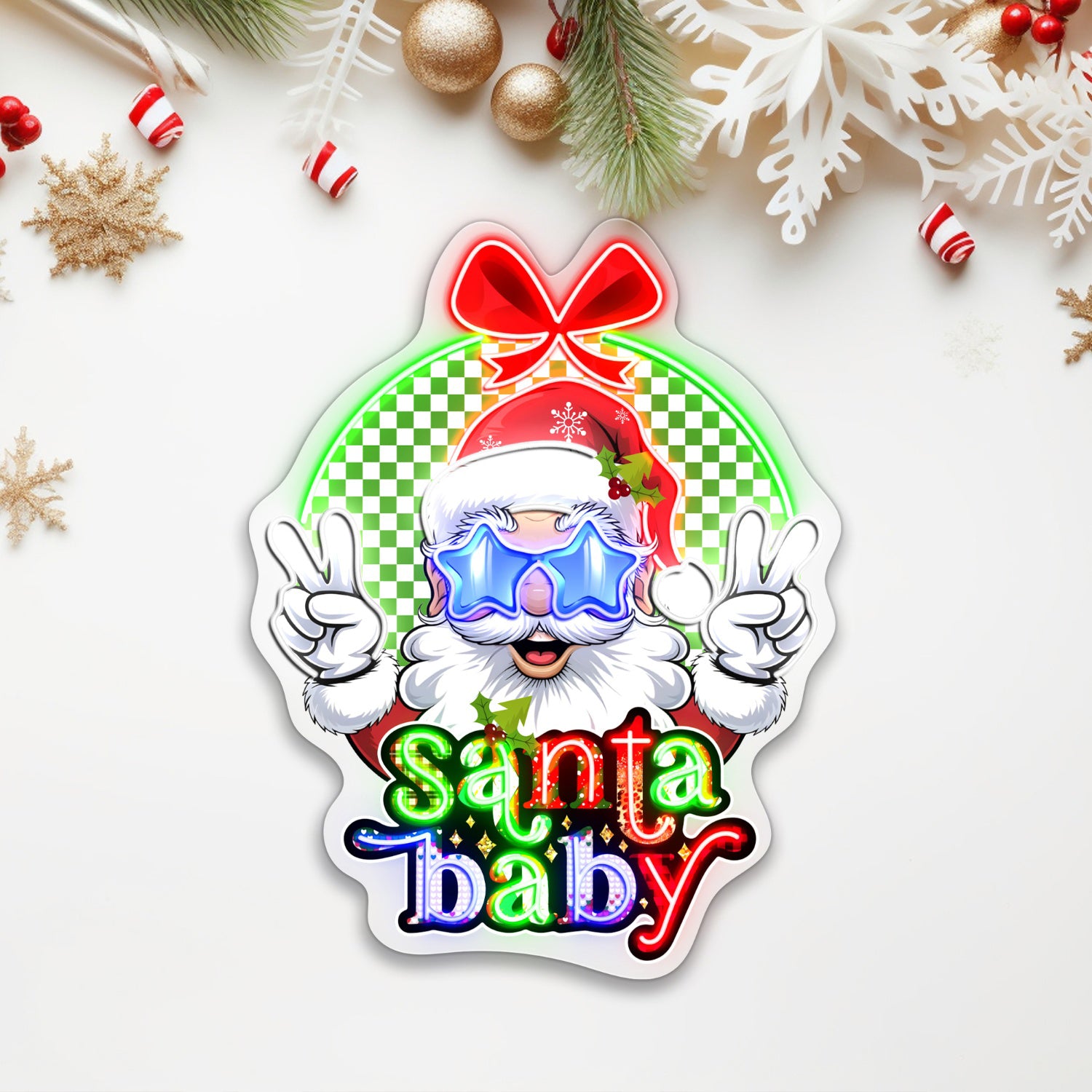 Santa Baby Acrylic Merry Christmas Led Neon Sign | Shineneon