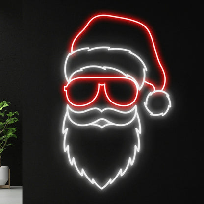Santa Claus Face Christmas Led Neon Sign | Shineneon