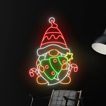 Santa Claus Hug Christmas Tree Led Neon Sign | Shineneon