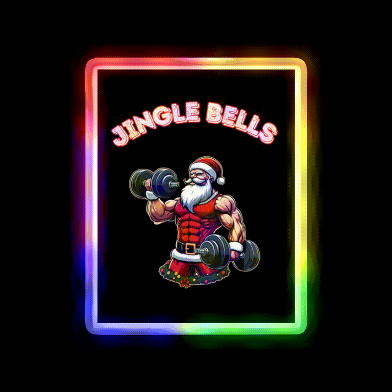 Santa Claus Jingle Bells Man Cave Bar Led Neon Sign Rgb Color