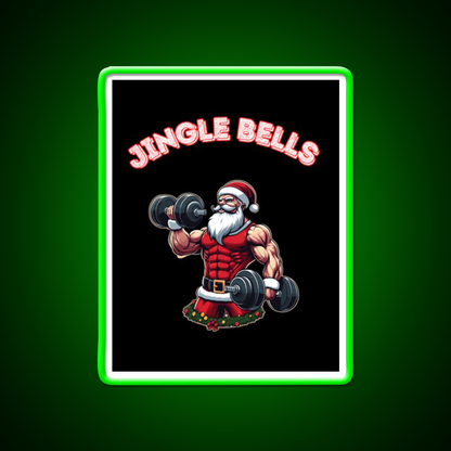 Santa Claus Jingle Bells Man Cave Bar Led Neon Sign Rgb Color