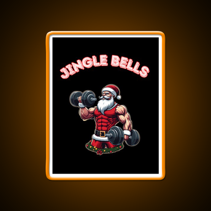 Santa Claus Jingle Bells Man Cave Bar Led Neon Sign Rgb Color