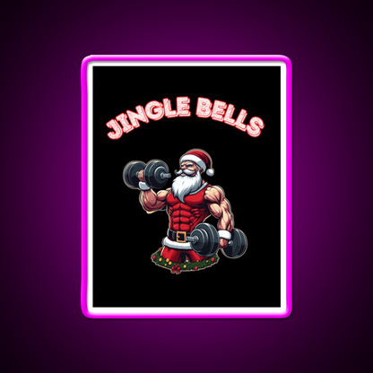 Santa Claus Jingle Bells Man Cave Bar Led Neon Sign Rgb Color