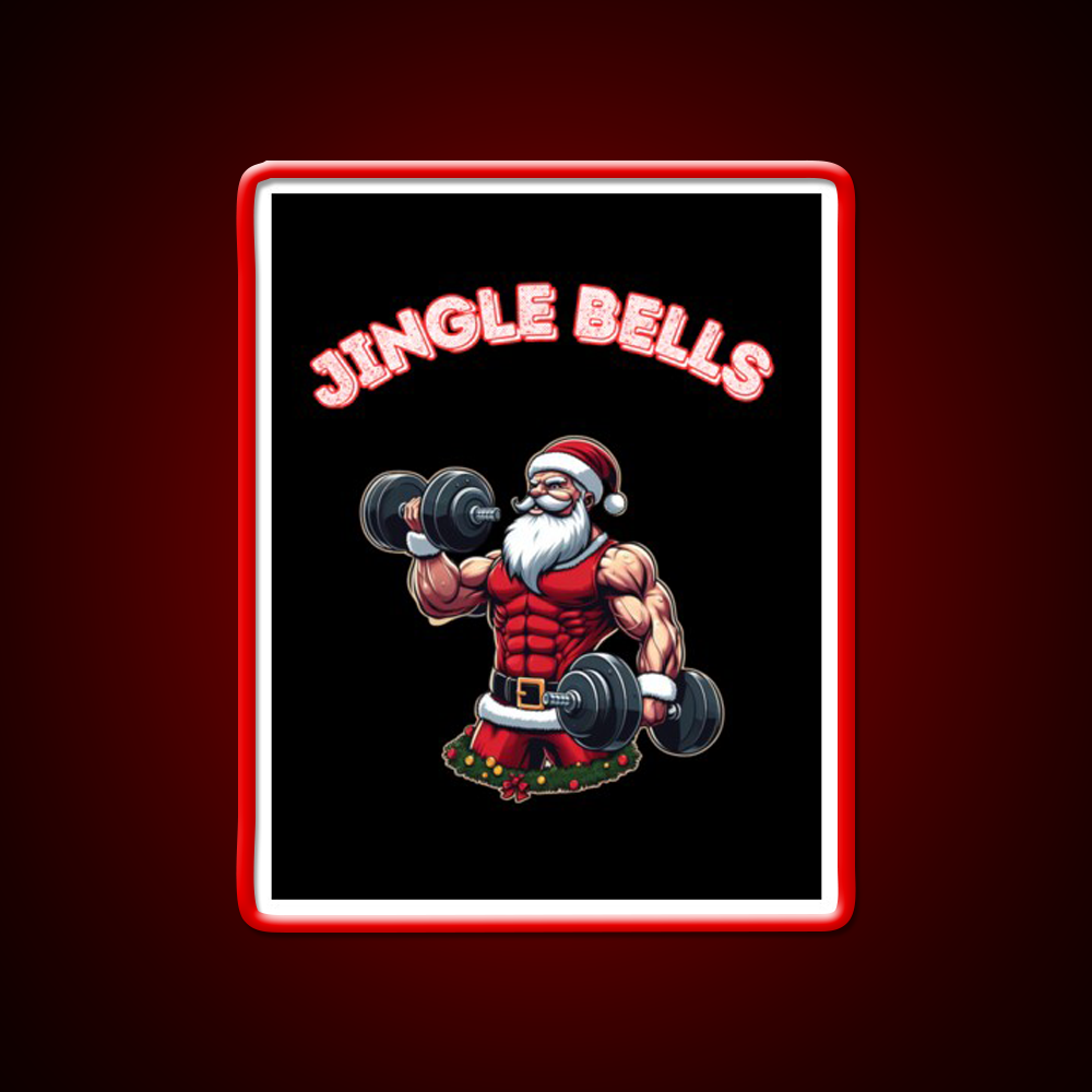 Santa Claus Jingle Bells Man Cave Bar Led Neon Sign Rgb Color