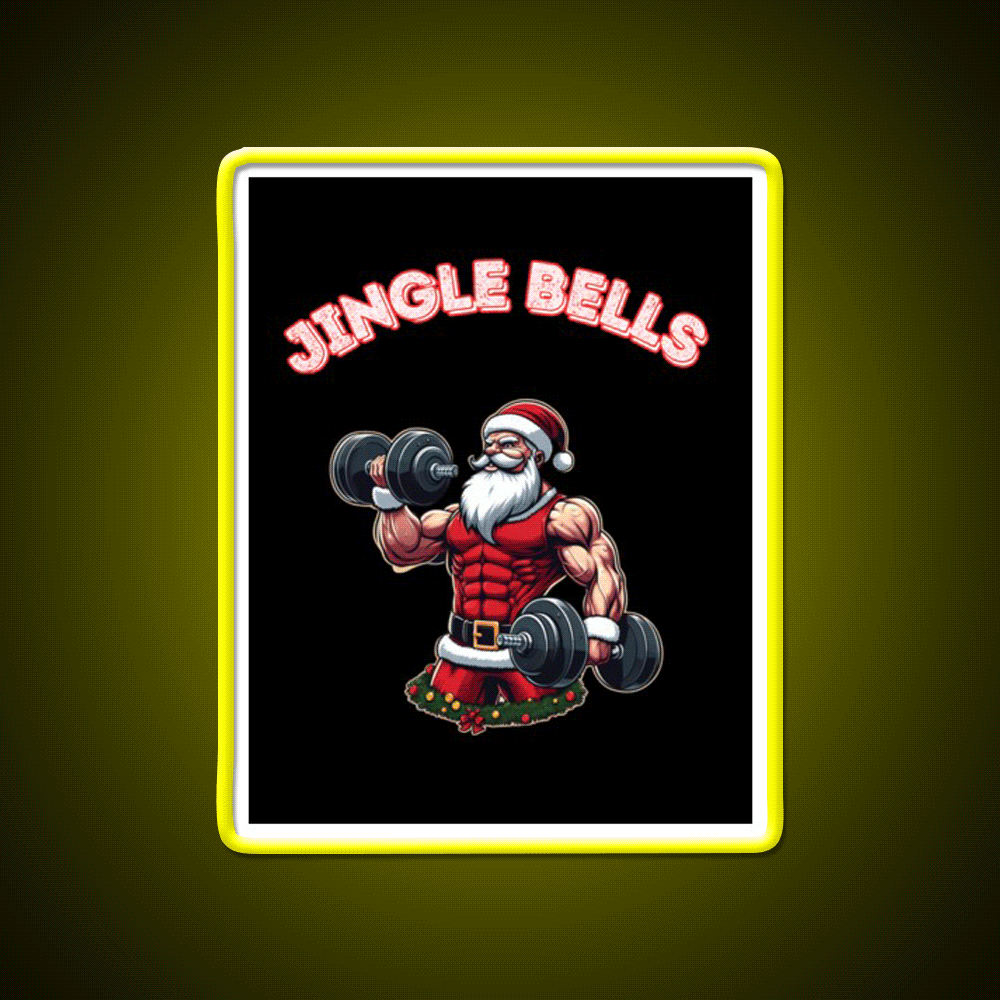 Santa Claus Jingle Bells Man Cave Bar Led Neon Sign Rgb Color