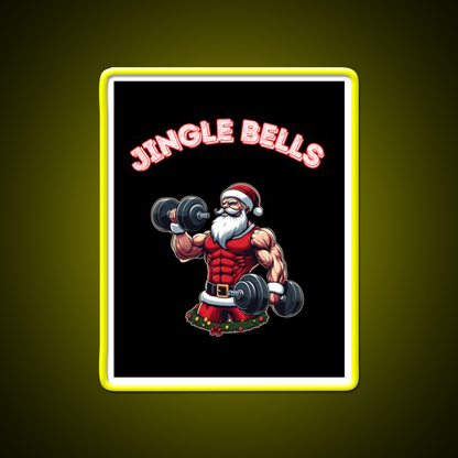 Santa Claus Jingle Bells Man Cave Bar Led Neon Sign Rgb Color