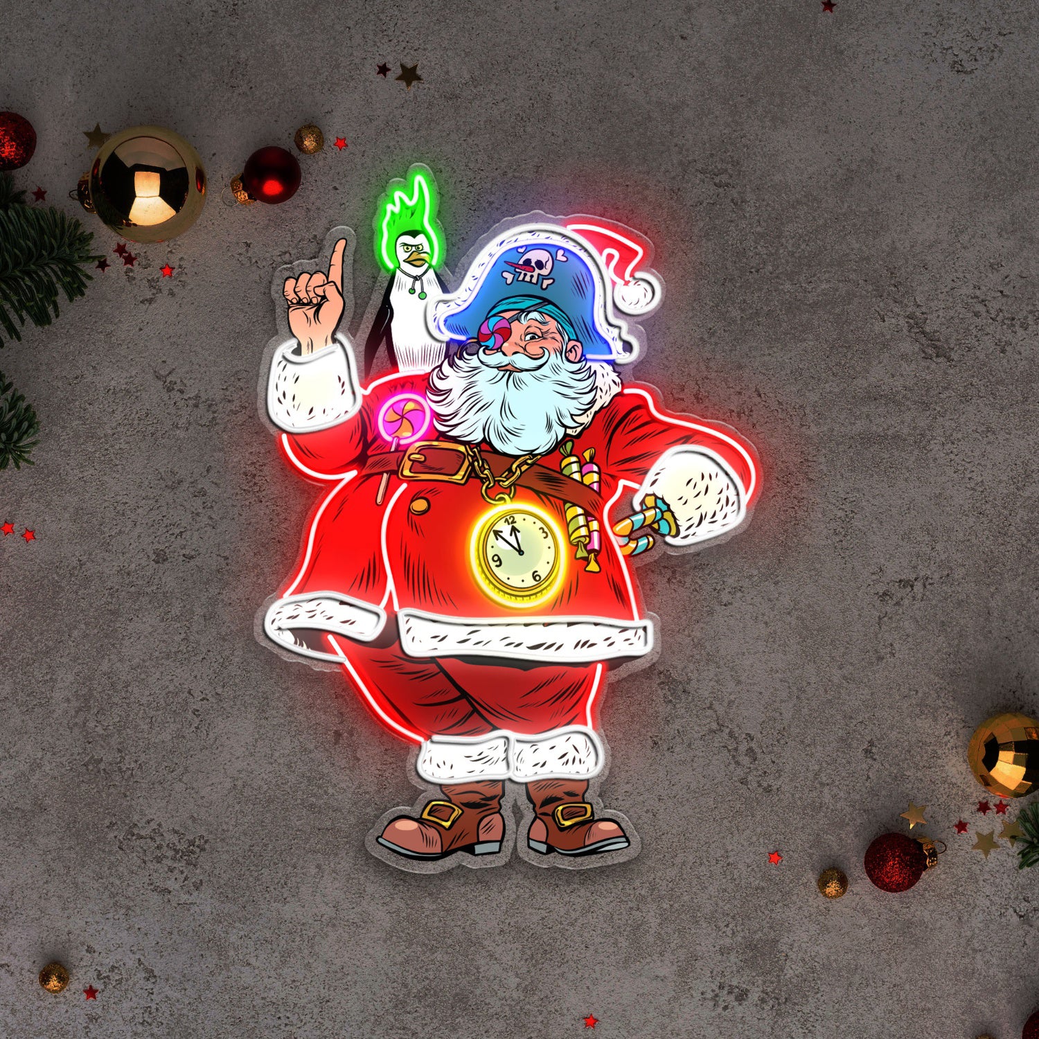 Santa Claus Pirate Penguin Acrylic Led Neon Sign | Shineneon