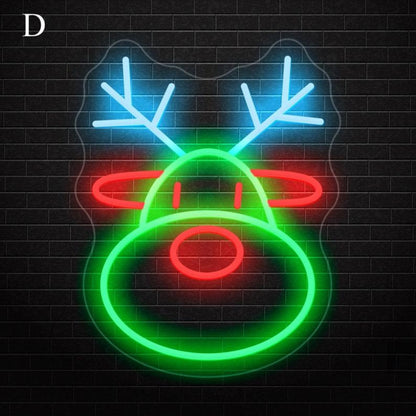 Santa Claus Red-White-Orange Face Led Neon Sign Christmas Home Bar Wall Decor | Shineneon