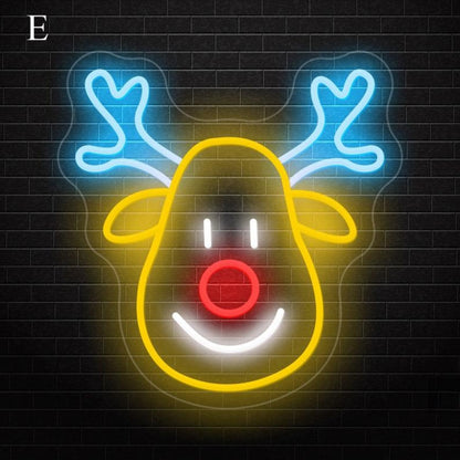 Santa Claus Red-White-Orange Face Led Neon Sign Christmas Home Bar Wall Decor | Shineneon