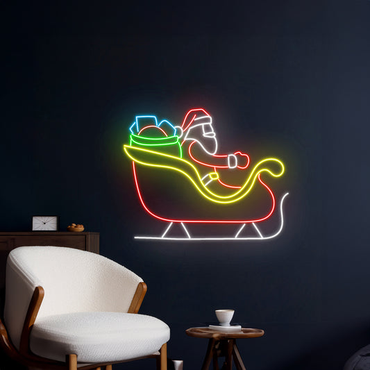 Santa Claus Sleigh Neon Sign