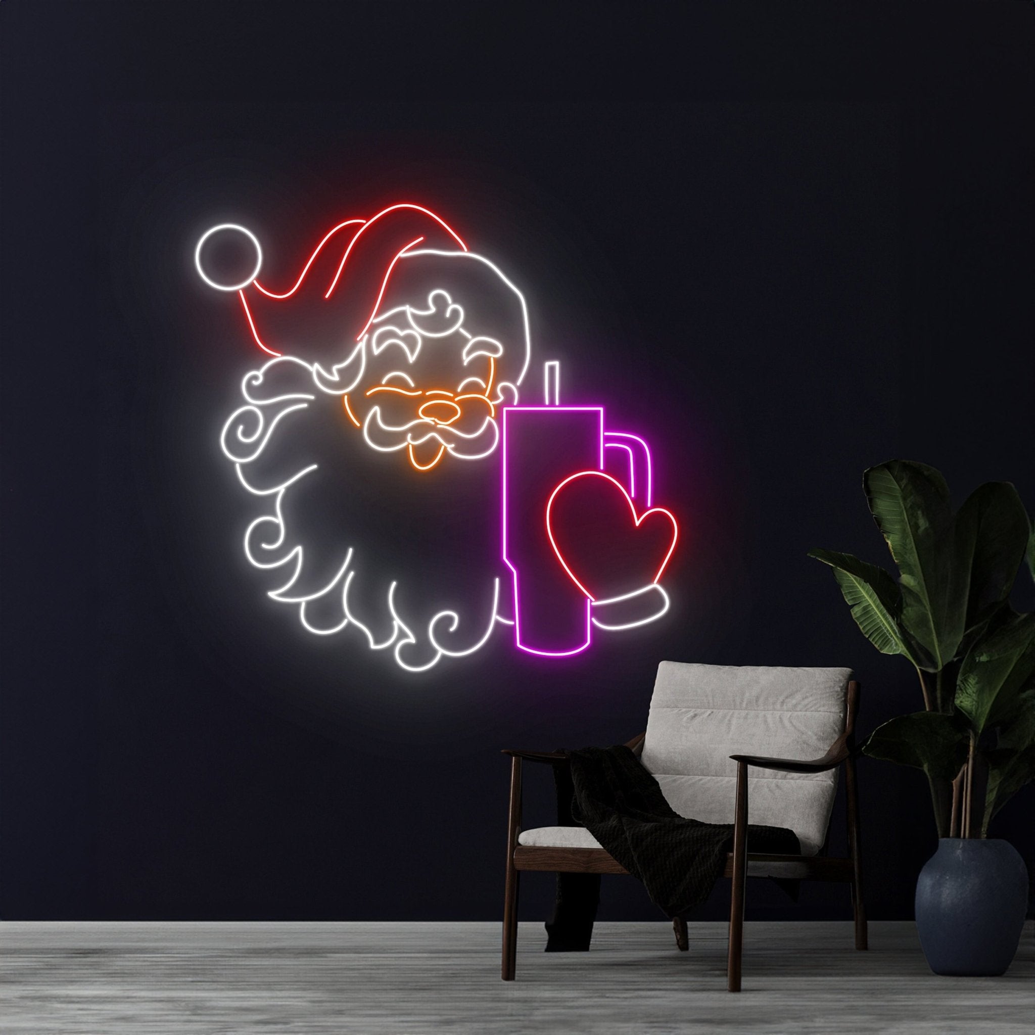 Santa Claus Tumbler Cup Neon Sign - Shineneon