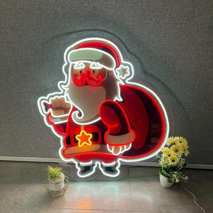 Santa Claus Uv Printed Artwork Spark Holiday Magic | Shineneon