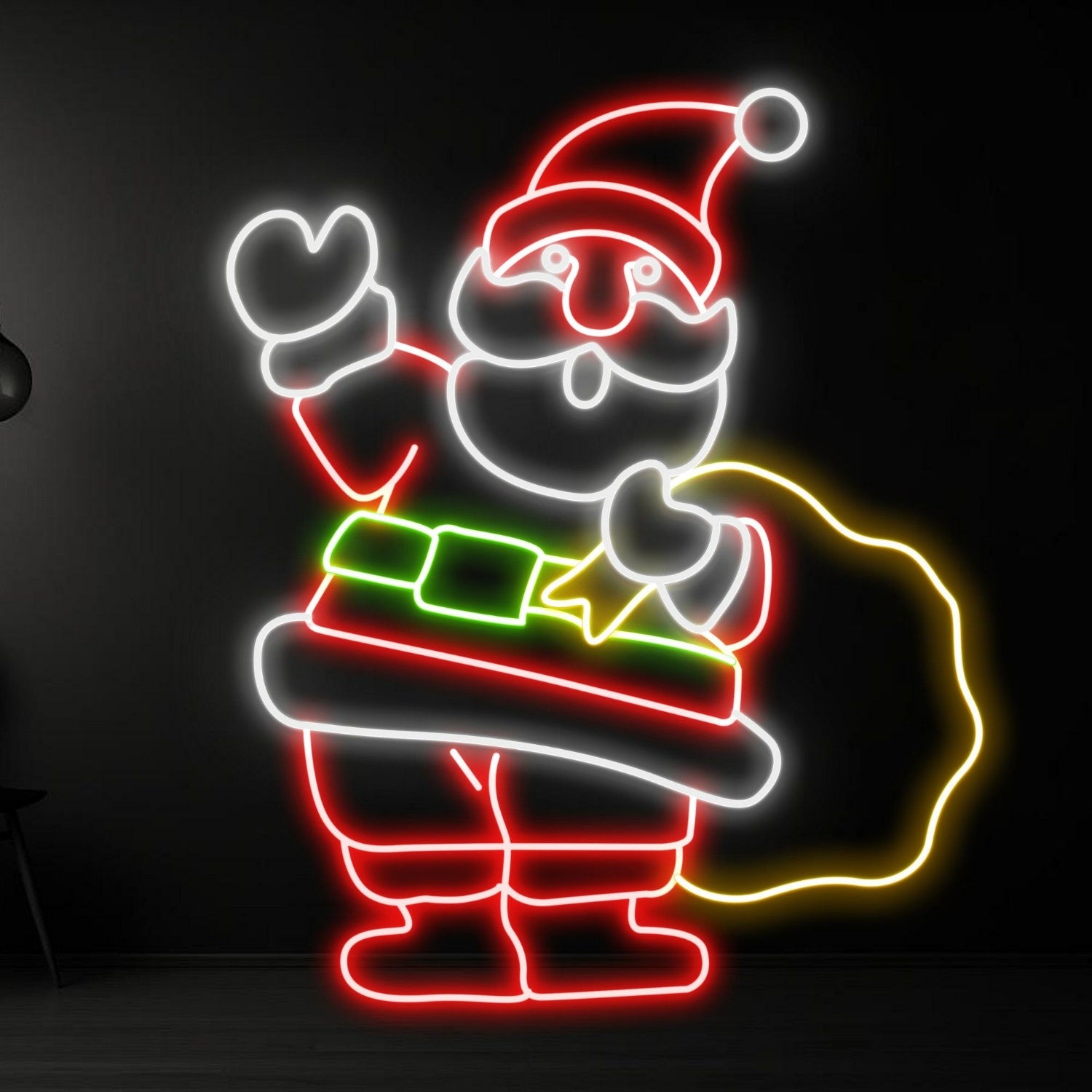 Santa Claus With Gift Bag Led Neon Sign | Shineneon