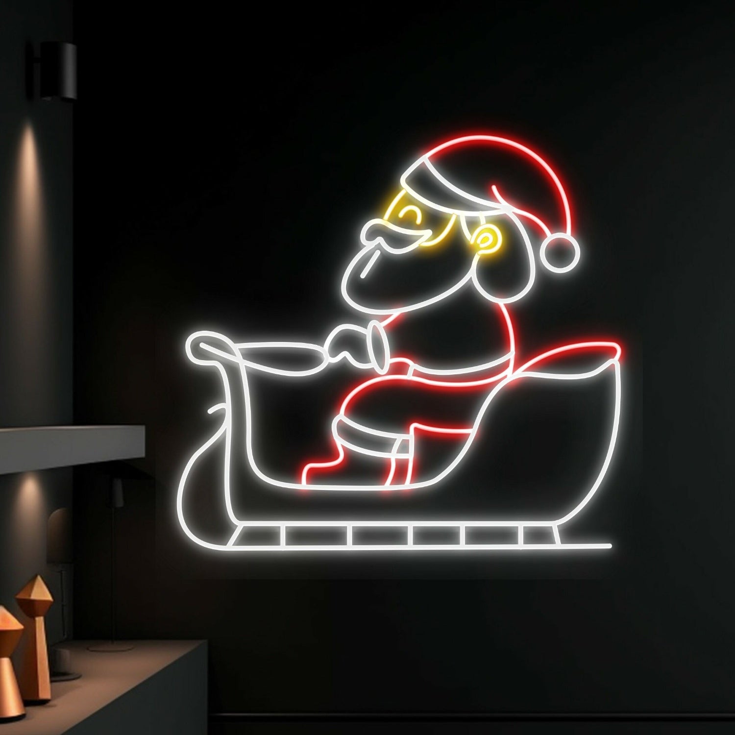 Santa Claus With Sleigh Led Neon Sign Christmas Decor | Shineneon