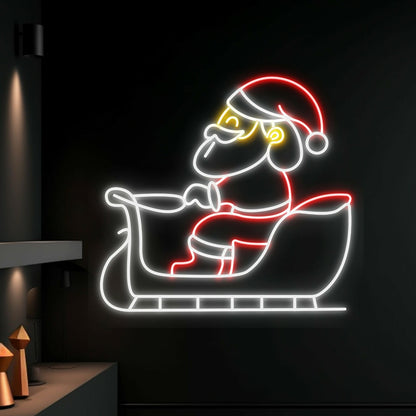 Santa Claus With Sleigh Led Neon Sign Christmas Decor | Shineneon