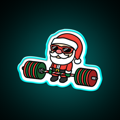Santa Deadlift Gym Fitness Led Neon Sign Rgb Color - Size and dimension reference