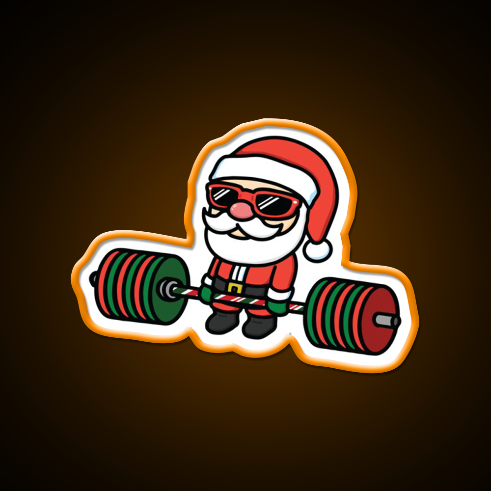Santa Deadlift Gym Fitness Led Neon Sign Rgb Color