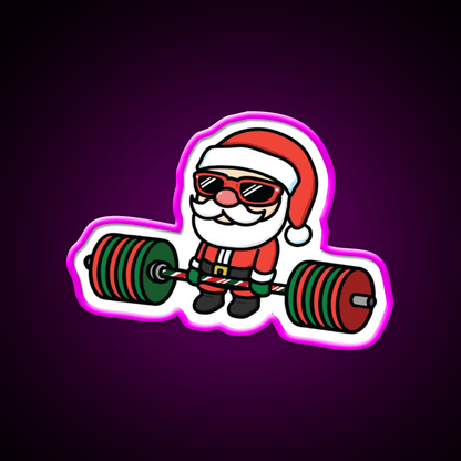 Santa Deadlift Gym Fitness Led Neon Sign Rgb Color - Shineneon