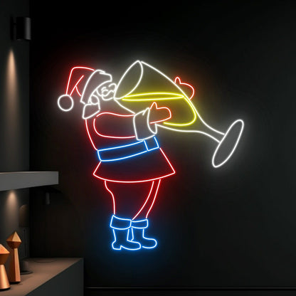 Santa Drinking Champagne Santa Claus Led Sign | Shineneon