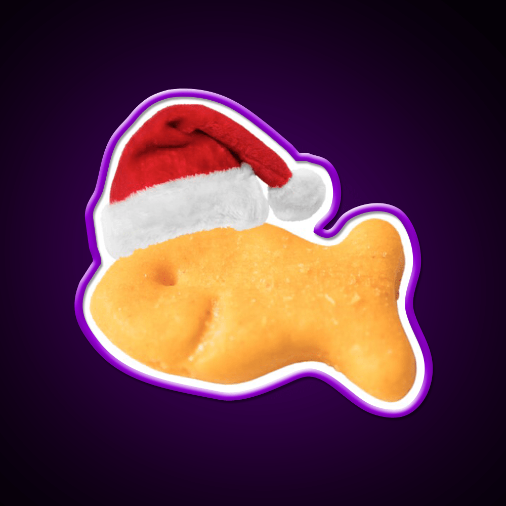 Santa Goldfish Snack Food Led Neon Sign Rgb Color - Shineneon