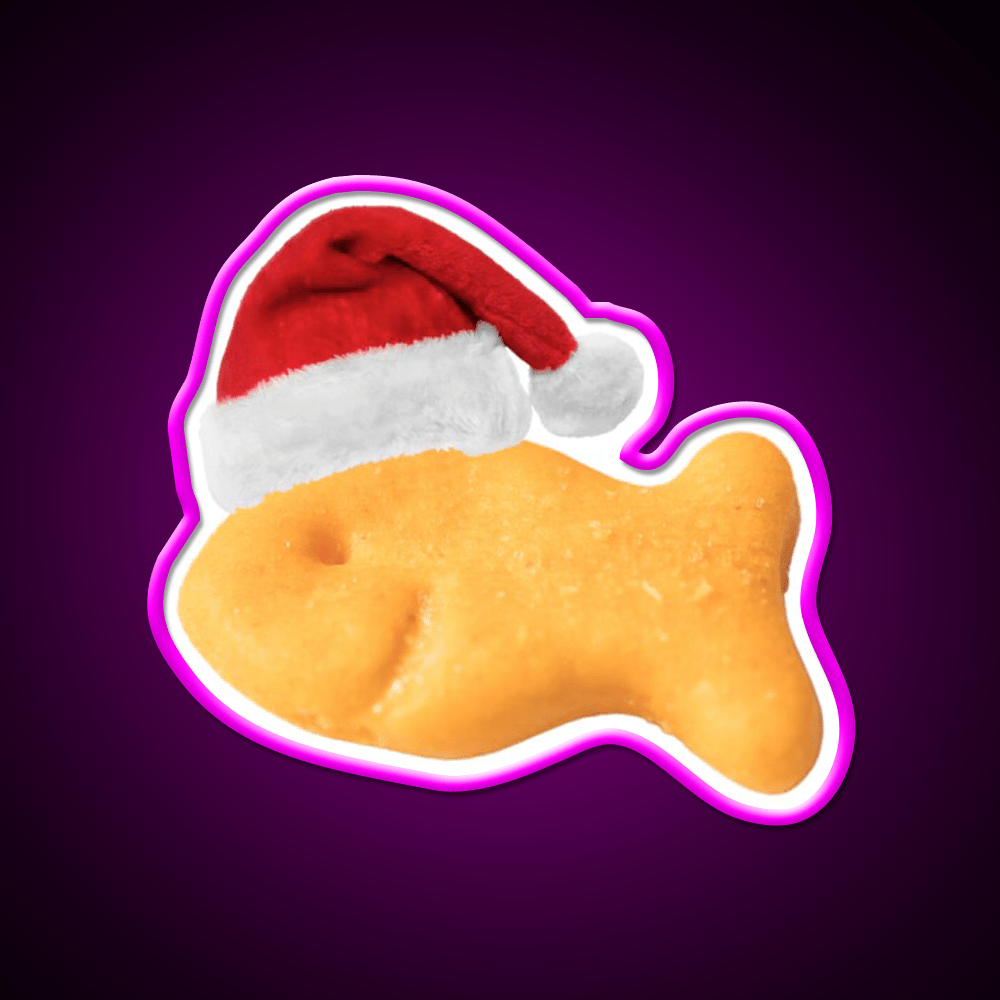 Santa Goldfish Snack Food Led Neon Sign Rgb Color - Shineneon