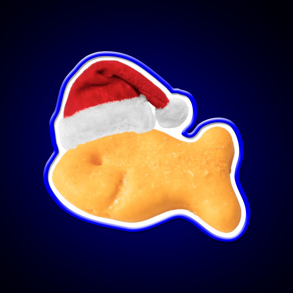 Santa Goldfish Snack Food Led Neon Sign Rgb Color - Shineneon