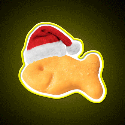 Santa Goldfish Snack Food Led Neon Sign Rgb Color - Custom LED neon sign front view