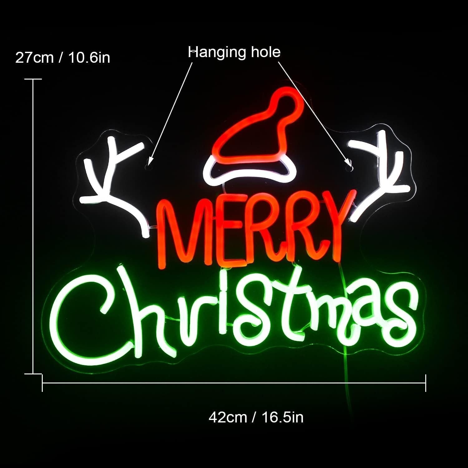 Santa Hat And Merry Christmas Neon Sign Holiday Cheer | Shineneon