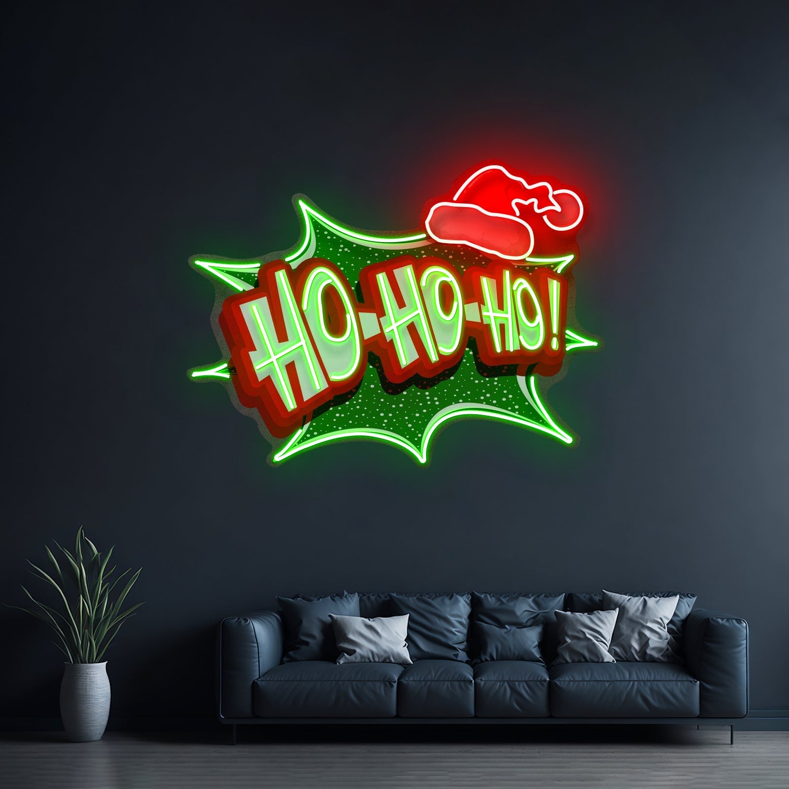 Santa Laughing Christmas Led Neon Acrylic Artwork For Sale - Shineneon