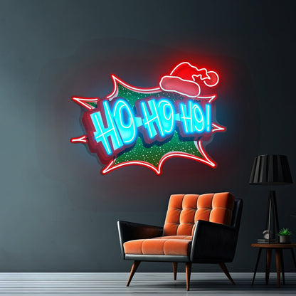 Santa Laughing Christmas Led Neon Acrylic Artwork For Sale - Shineneon
