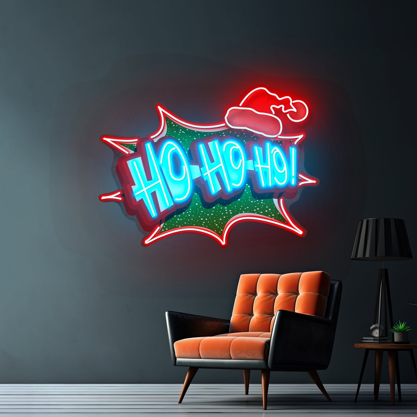 Santa Laughing Christmas Led Neon Acrylic Artwork For Sale