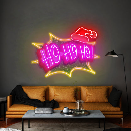 Santa Laughing Christmas Led Neon Acrylic Artwork For Sale