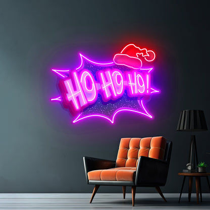 Santa Laughing Christmas Led Neon Acrylic Artwork For Sale