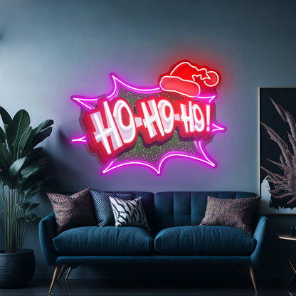 Santa Laughing Christmas Led Neon Acrylic Artwork For Sale