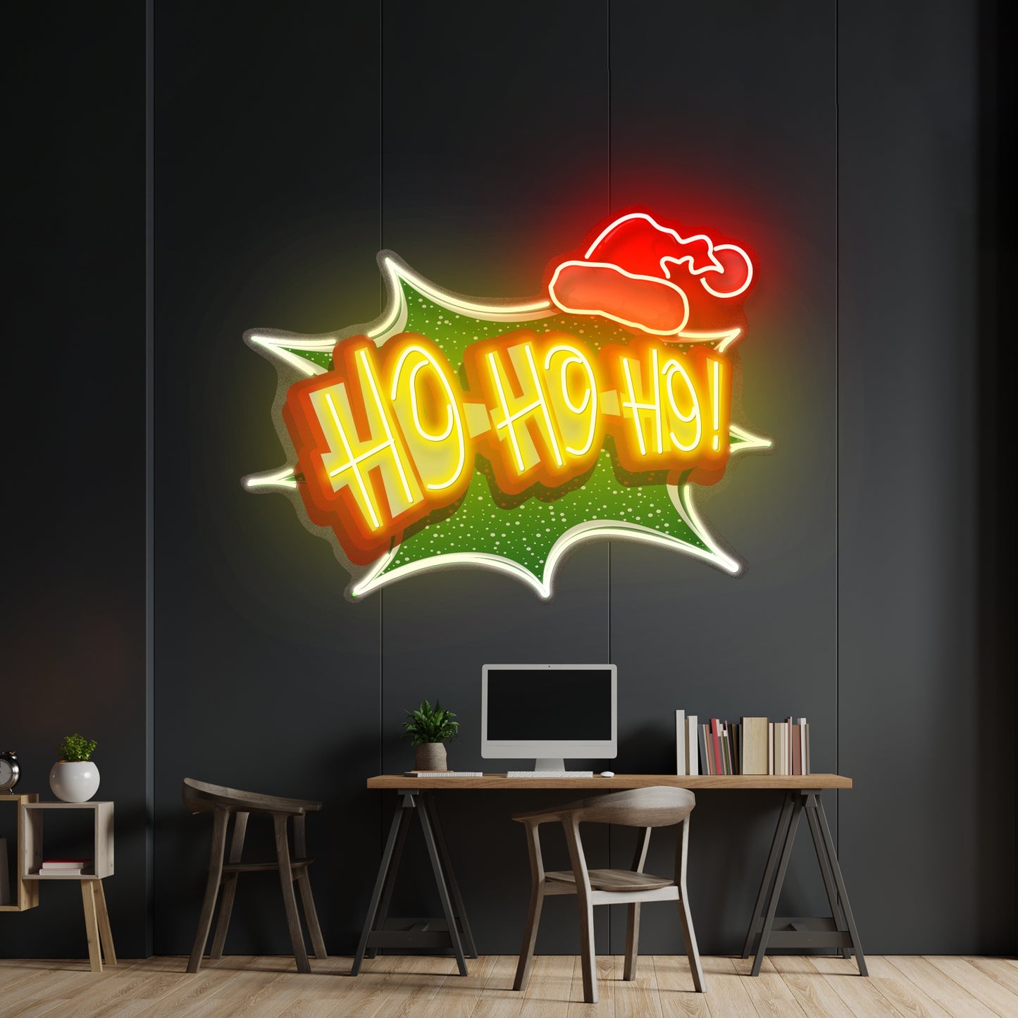 Santa Laughing Christmas Led Neon Acrylic Artwork For Sale