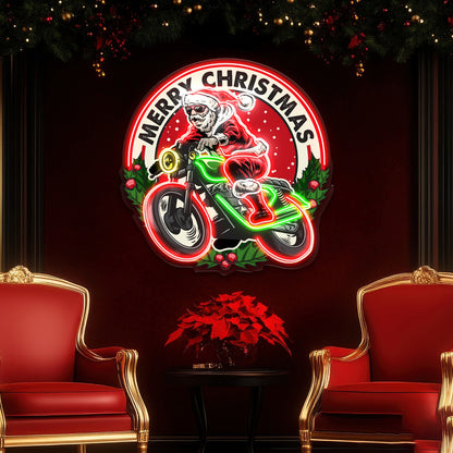 Santa Merry Christmas Bike Acrylic Led Neon Sign | Shineneon
