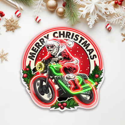 Santa Merry Christmas Bike Acrylic Led Neon Sign | Shineneon