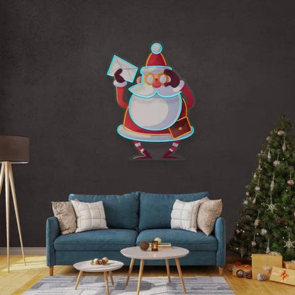 Santa Merry Christmas Blue-Orange-Red Led Neon Sign For Indoor Holiday Decor | Shineneon